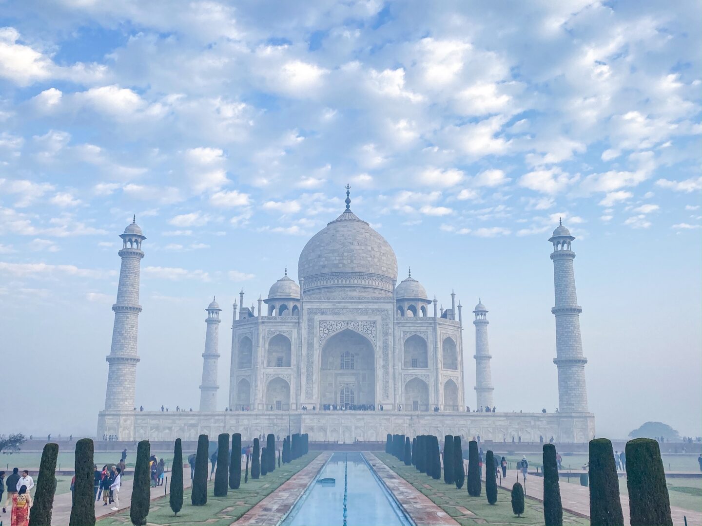 Golden Triangle India Itinerary, Taj Mahal with blue sky and cloud - Golden Triangle India Itinerary, Taj Mahal with blue sky and cloud