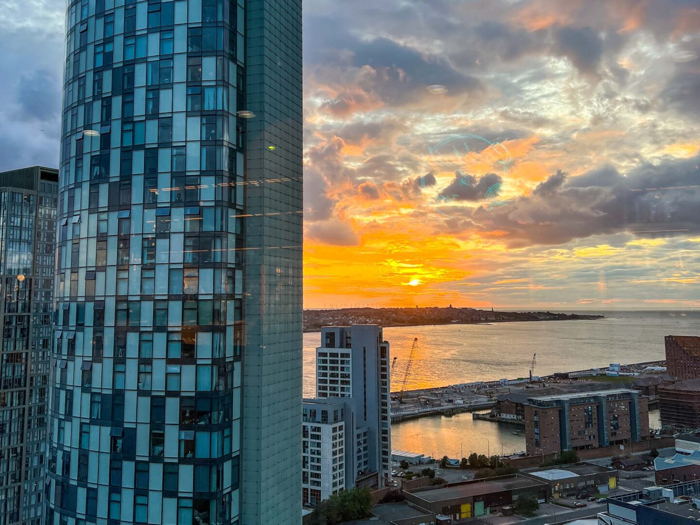 Weekend in Liverpool, sunset in Liverpool from Gino's 360 Sky Bar restaurant - Weekend in Liverpool, sunset in Liverpool from Gino's 360 Sky Bar restaurant