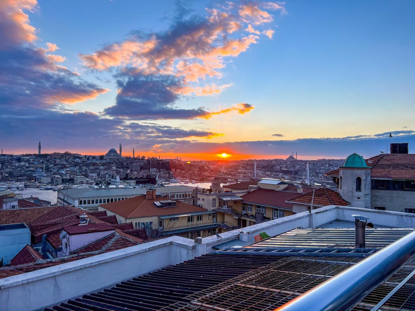sunset from Galata Konak Cafe, best cafes Istanbul - sunset from Galata Konak Cafe, best cafes Istanbul