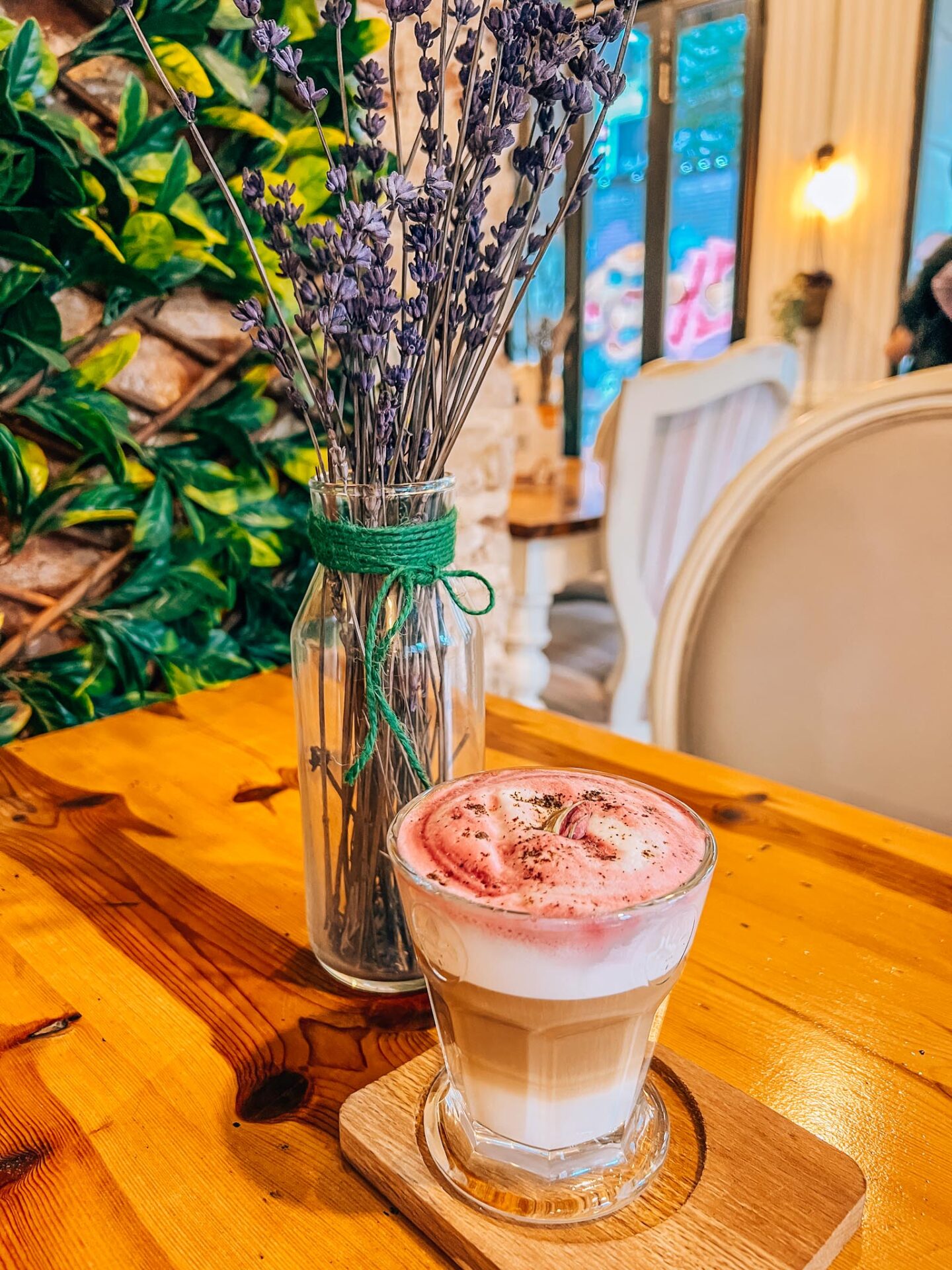 Lavender Latte in Lavender Cafe istanbul, best Istanbul cafés, - Lavender Latte in Lavender Cafe istanbul, best Istanbul cafés,