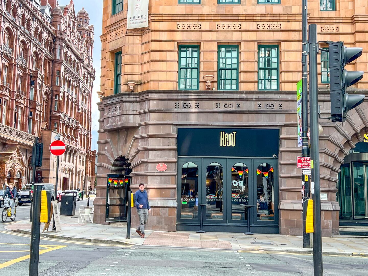 outside Haunt MCR cafe, Manchester cafes to work from, - outside Haunt MCR cafe, Manchester cafes to work from,