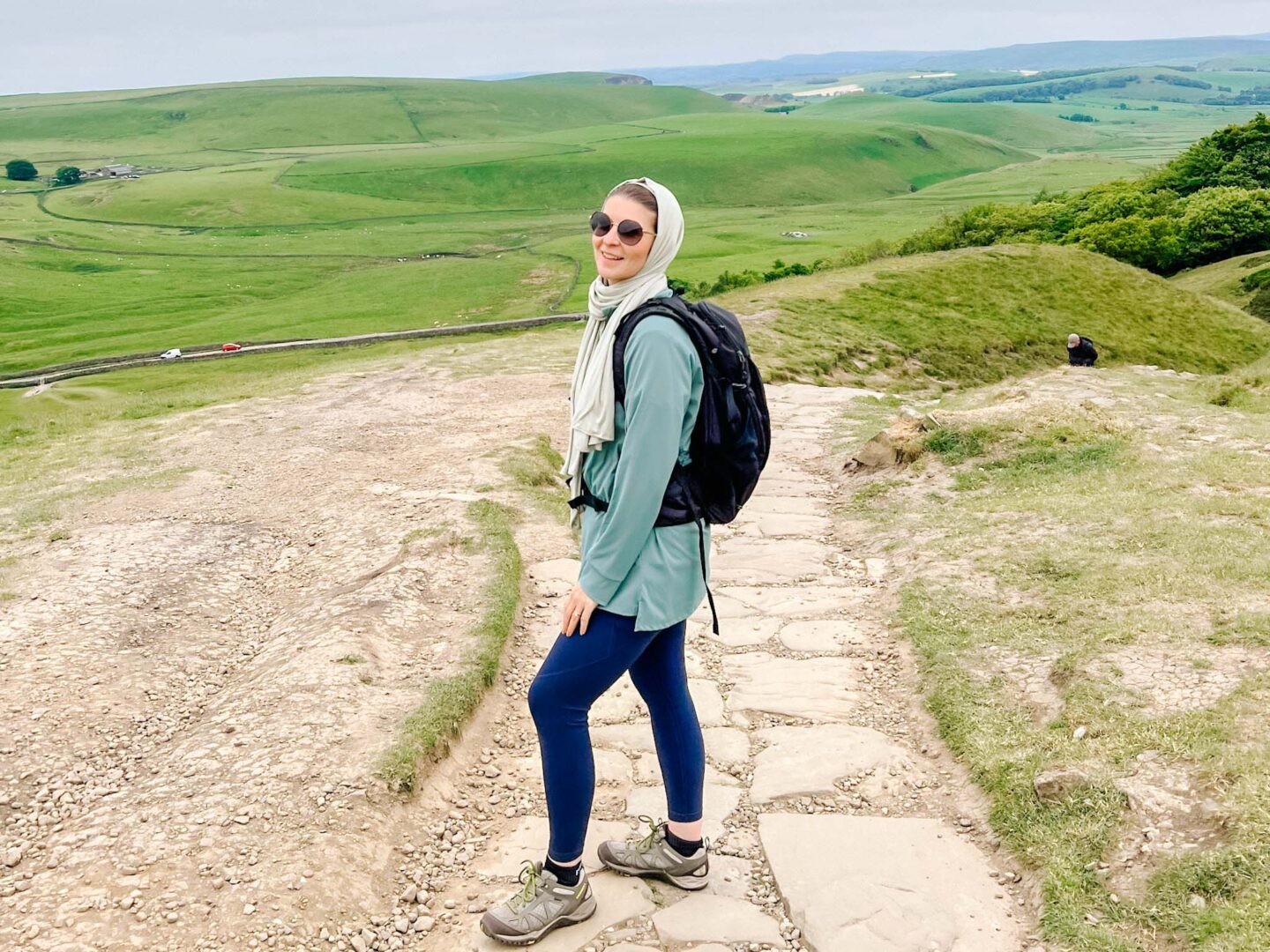 Ellie in hiking outfit in Peak District, what to wear walking in the Peak District, easy Peak District walks, - Ellie in hiking outfit in Peak District, what to wear walking in the Peak District, easy Peak District walks,
