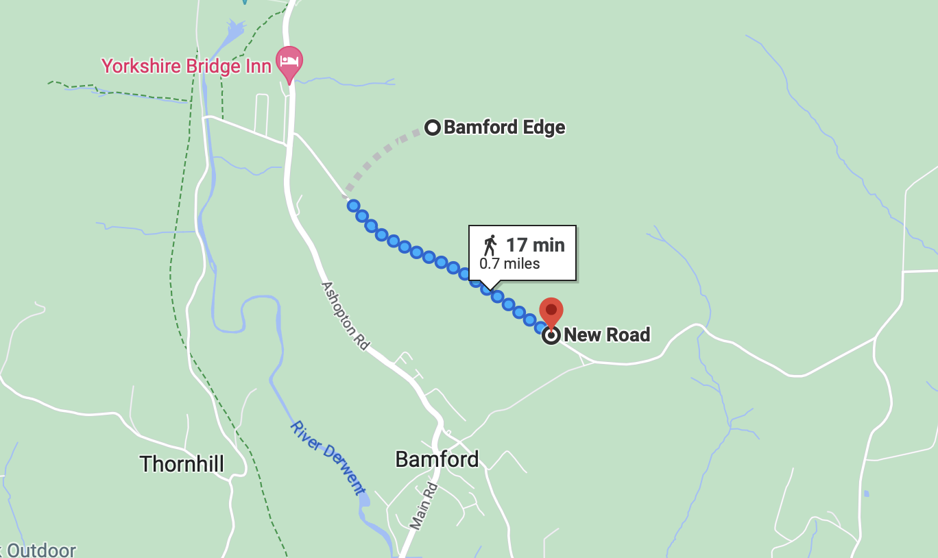 Bamford Edge map walk, Easy Walks Peak District, - Bamford Edge map walk, Easy Walks Peak District,