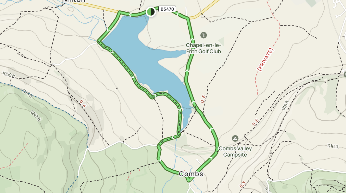 Comb's Reservoir map easy walk, Easy Walks Peak District, - Comb's Reservoir map easy walk, Easy Walks Peak District,