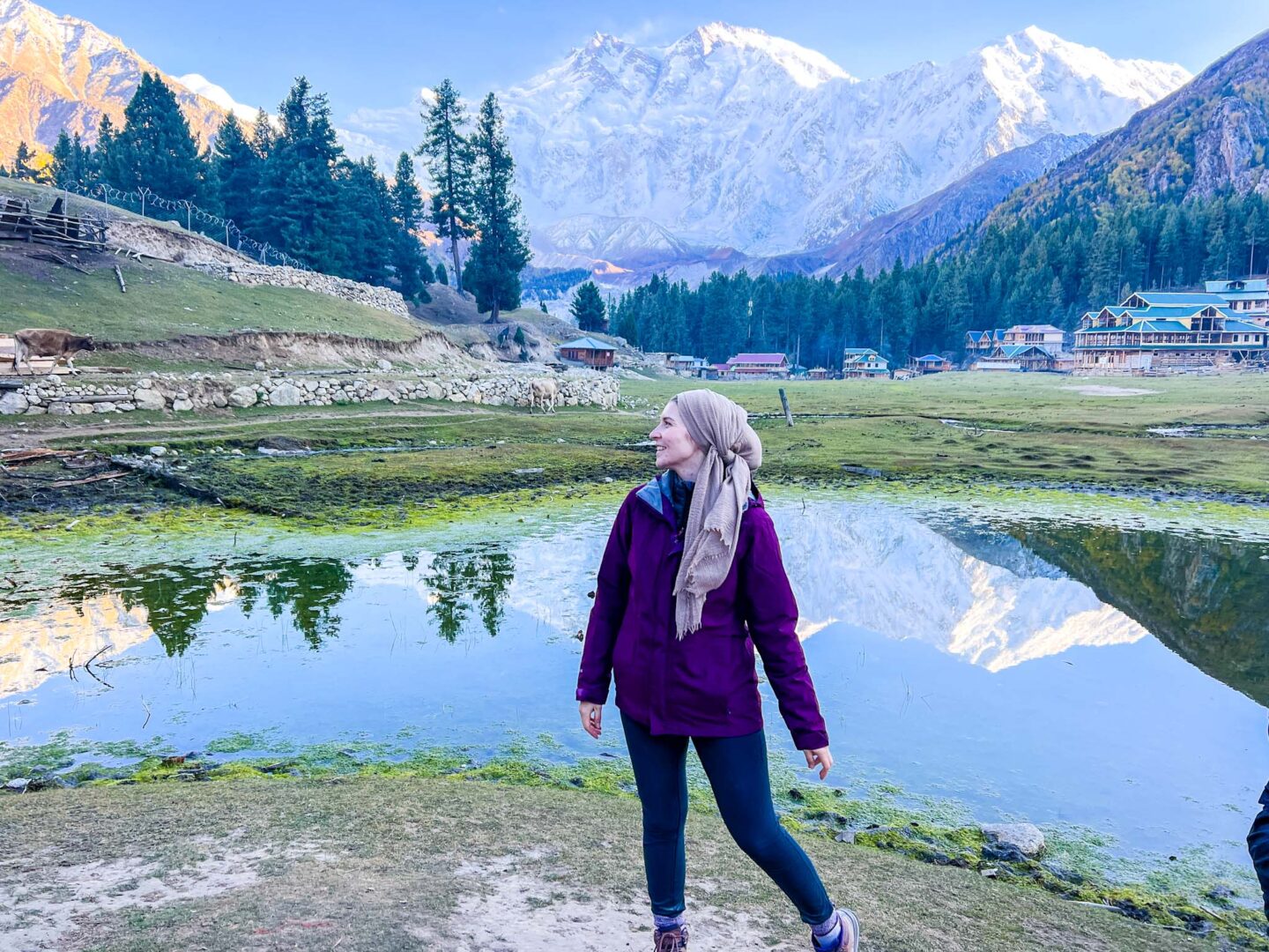 Ellie in fairy meadows in pakistan, what to wear in Pakistan - Ellie in fairy meadows in pakistan, what to wear in Pakistan
