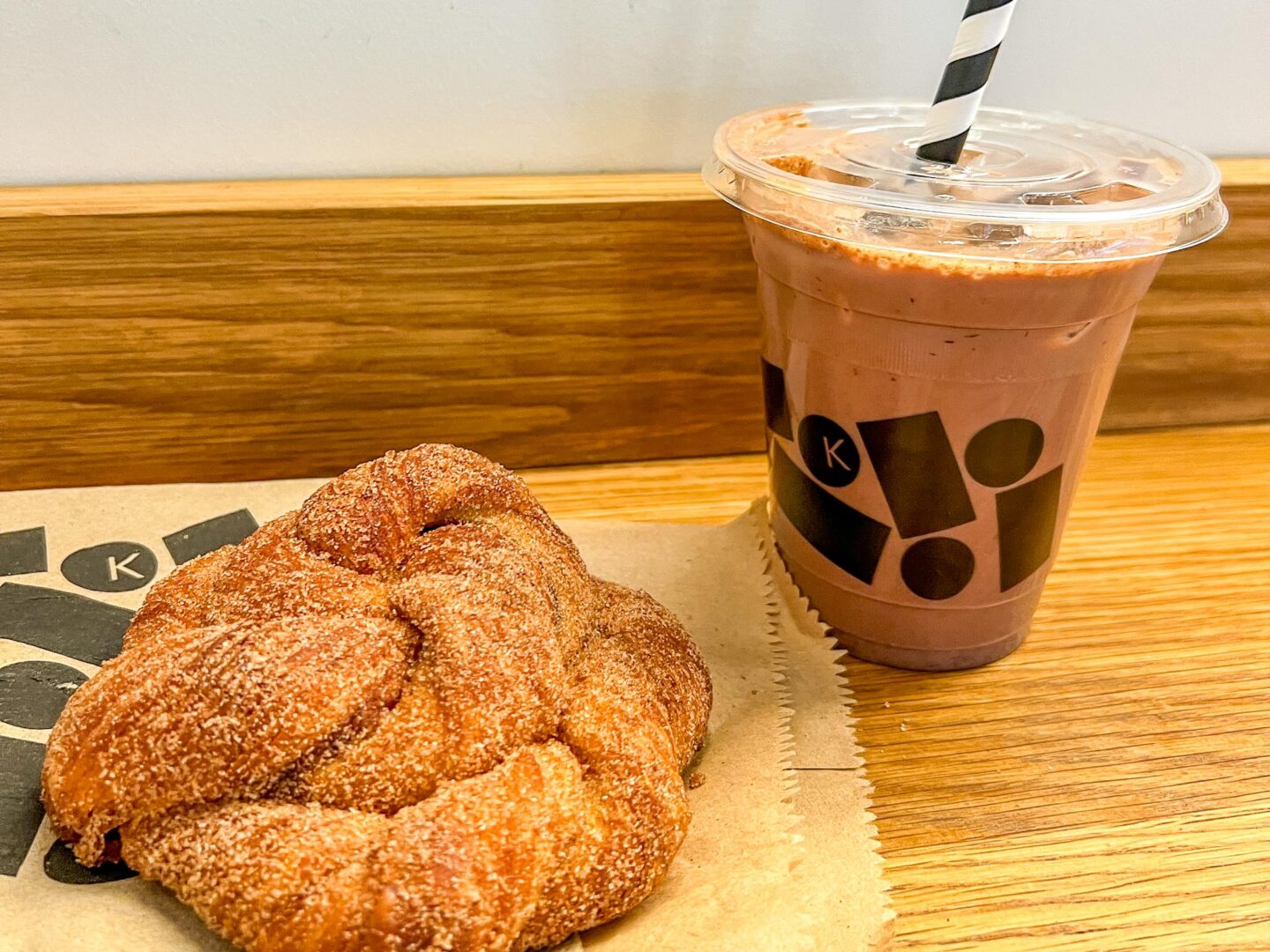 Things to do in manchester in the rain, iced chocolate drink and bun from Knoops Coffee Manchester - Things to do in manchester in the rain, iced chocolate drink and bun from Knoops Coffee Manchester