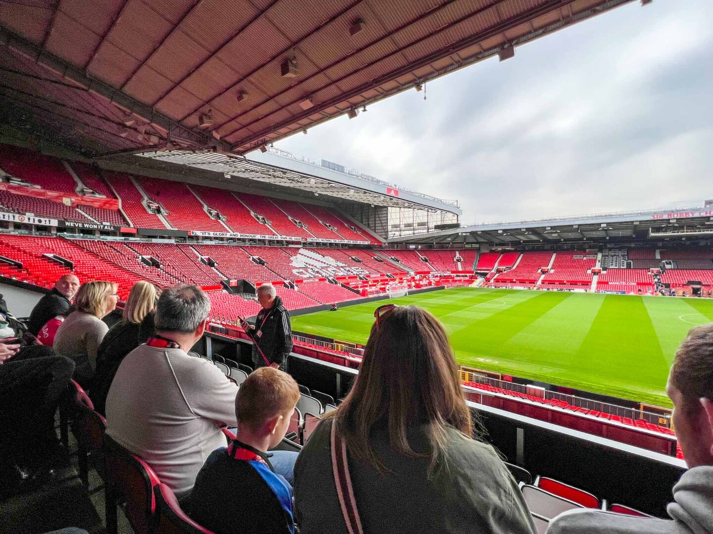manchester in the rain, Manchester United Stadium Tour in empty stadium - manchester in the rain, Manchester United Stadium Tour in empty stadium