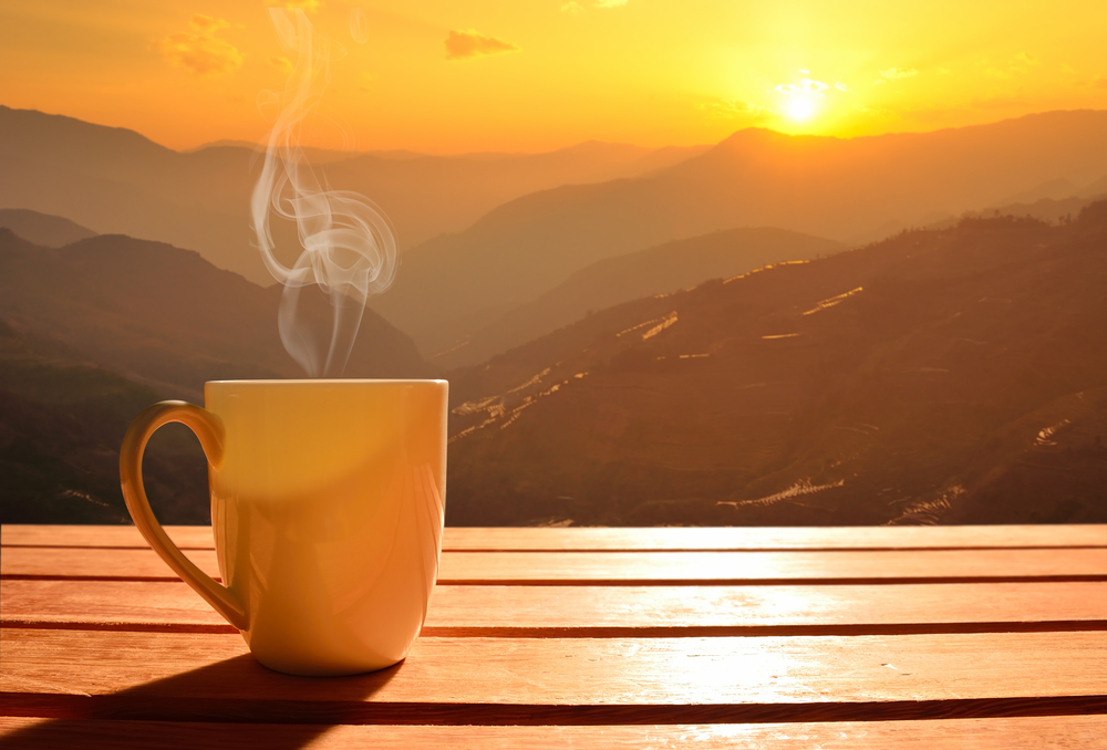 ramadan tips, cup of coffee and the sunrise - ramadan tips, cup of coffee and the sunrise