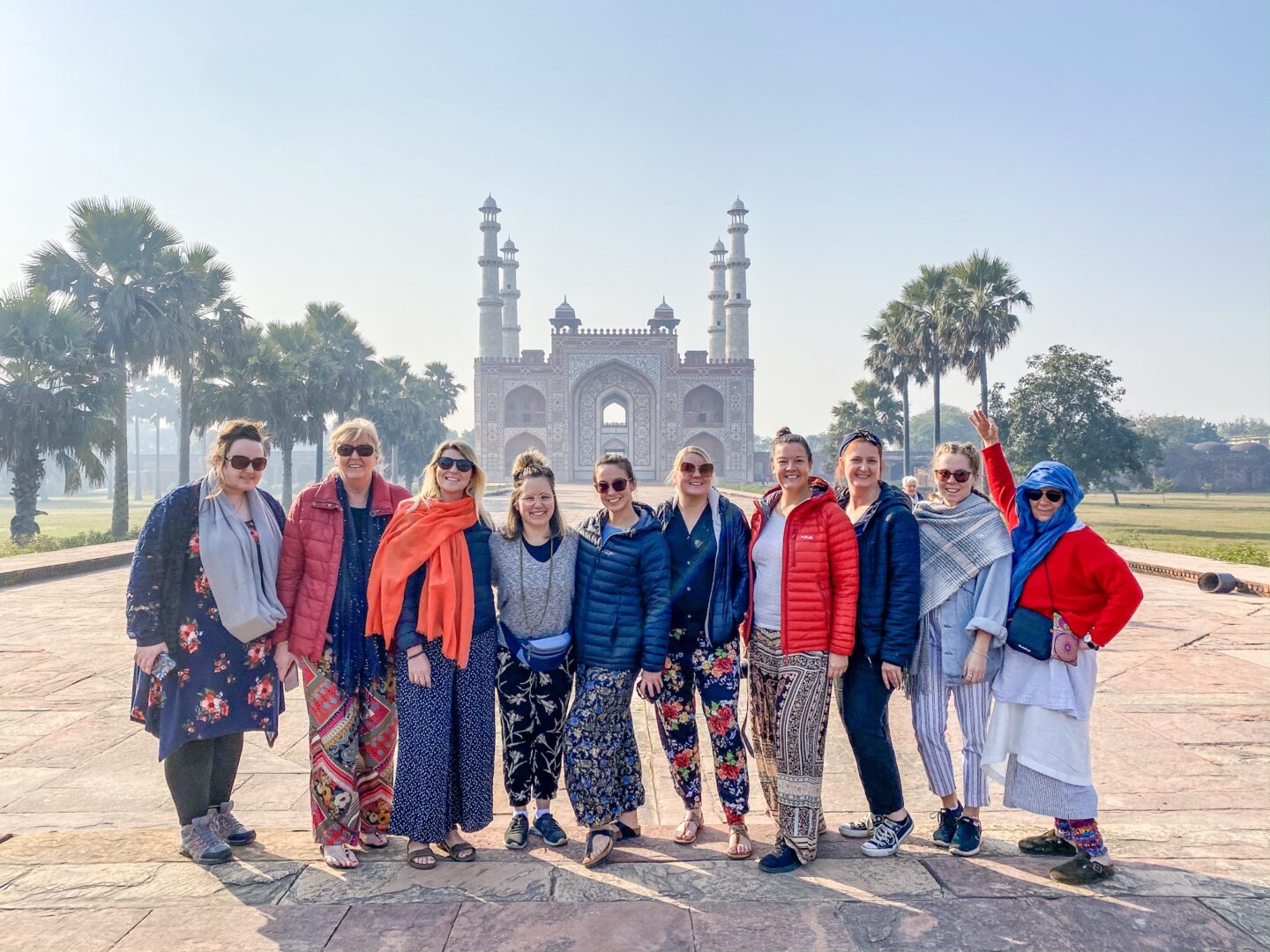 What to wear in India, tourists in india in coats in Agra early morning - What to wear in India, tourists in india in coats in Agra early morning