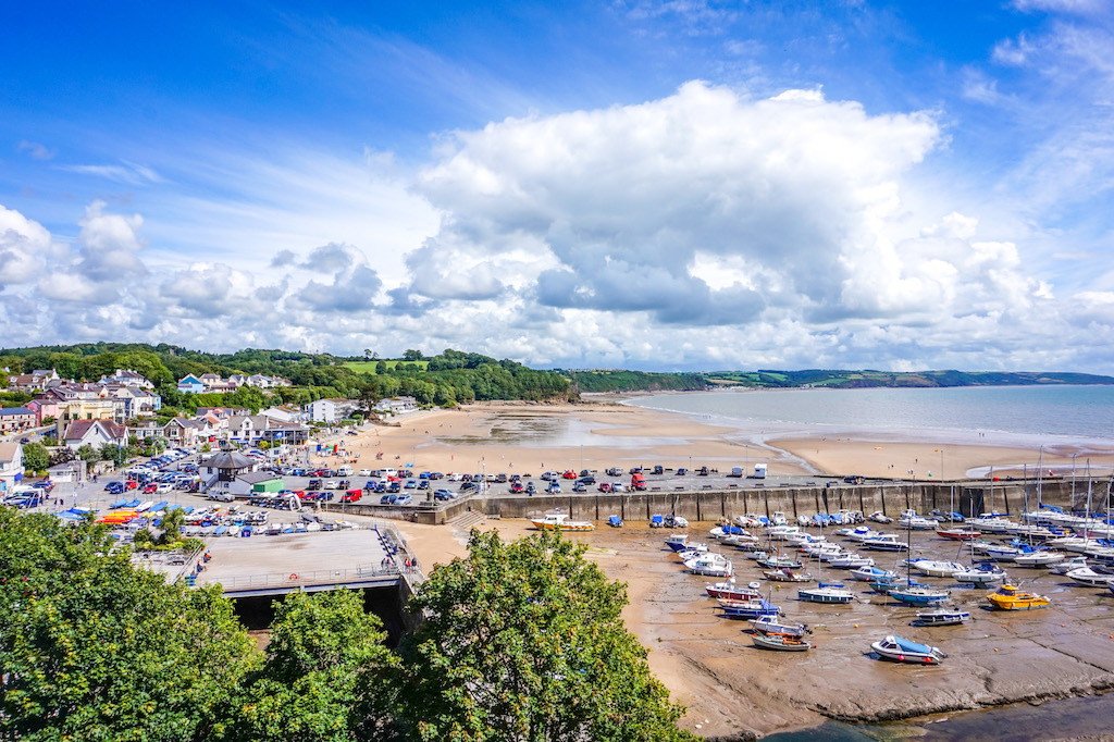 best beaches in South Wales, Saundersfoot Beach and Harbour with the tide out - best beaches in South Wales, Saundersfoot Beach and Harbour with the tide out