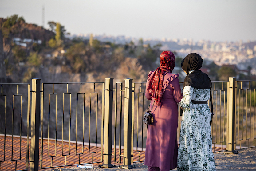 what to wear in Turkey, 2 muslim women in long dresses and hijab in Ankara Turkey - what to wear in Turkey, 2 muslim women in long dresses and hijab in Ankara Turkey