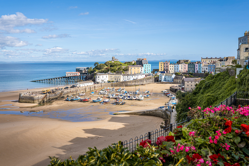 best beaches in South Wales, view of Tenby beach and harbour - best beaches in South Wales, view of Tenby beach and harbour