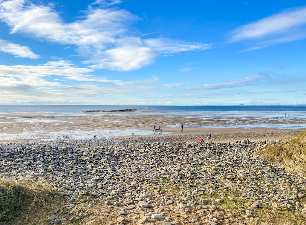 best beaches in South Wales, Sker Beach with blue sky in winter - best beaches in South Wales, Sker Beach with blue sky in winter