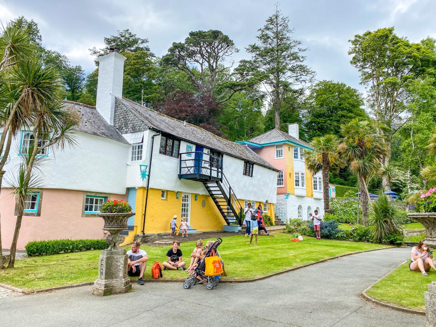 visiting Portmeirion, colourful building with cloud in Portmeirion village - visiting Portmeirion, colourful building with cloud in Portmeirion village