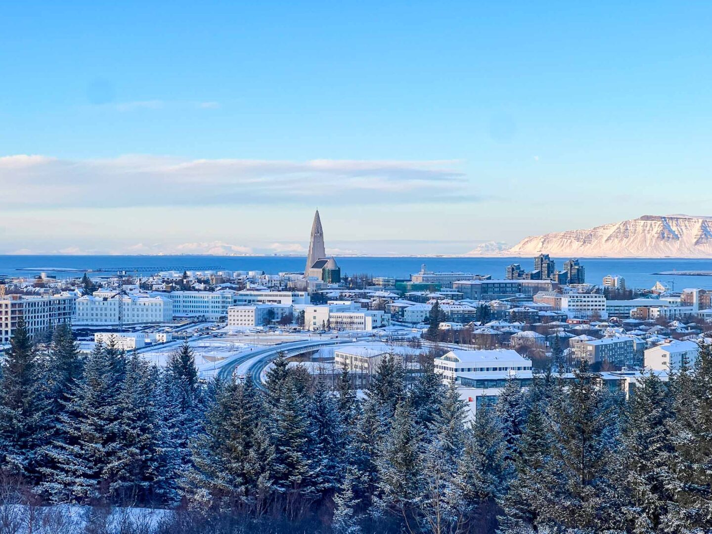4 day iceland itinerary, Reykjavik city in the snow - 4 day iceland itinerary, Reykjavik city in the snow