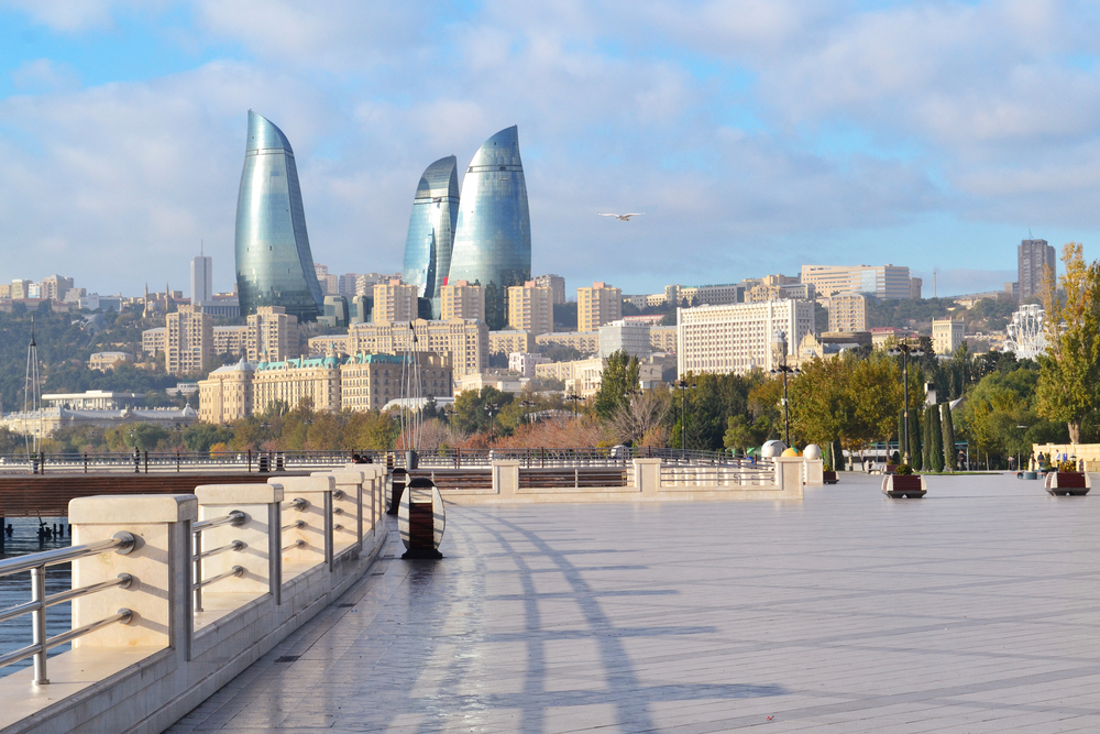weekend breaks from Dubai, Baku skyline by the water
