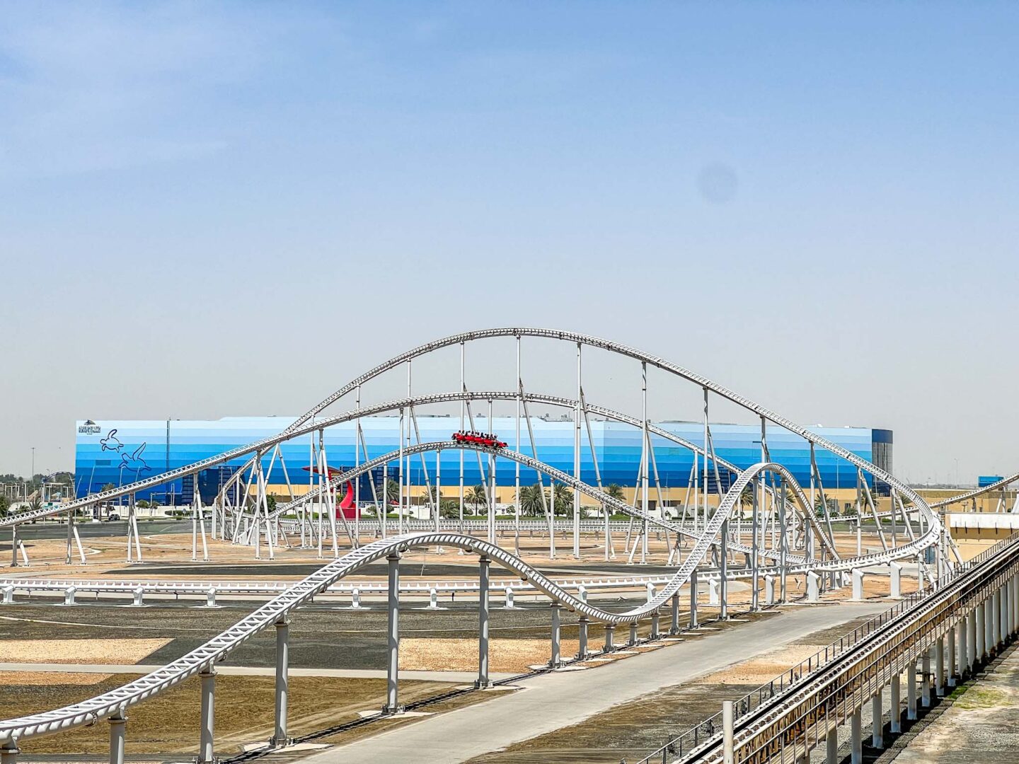Dubai vs Abu Dhabi, roller coaster at Ferrai World Abu Dhabi
