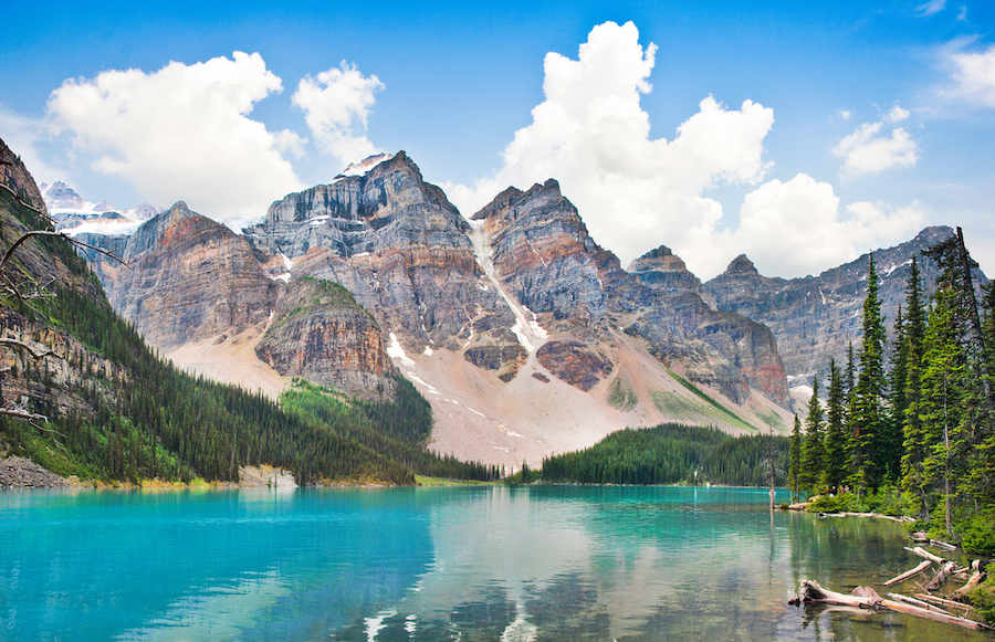 Best countries to visit in August, Rocky Mountains with Lake in Banff in Canada - Best countries to visit in August, Rocky Mountains with Lake in Banff in Canada