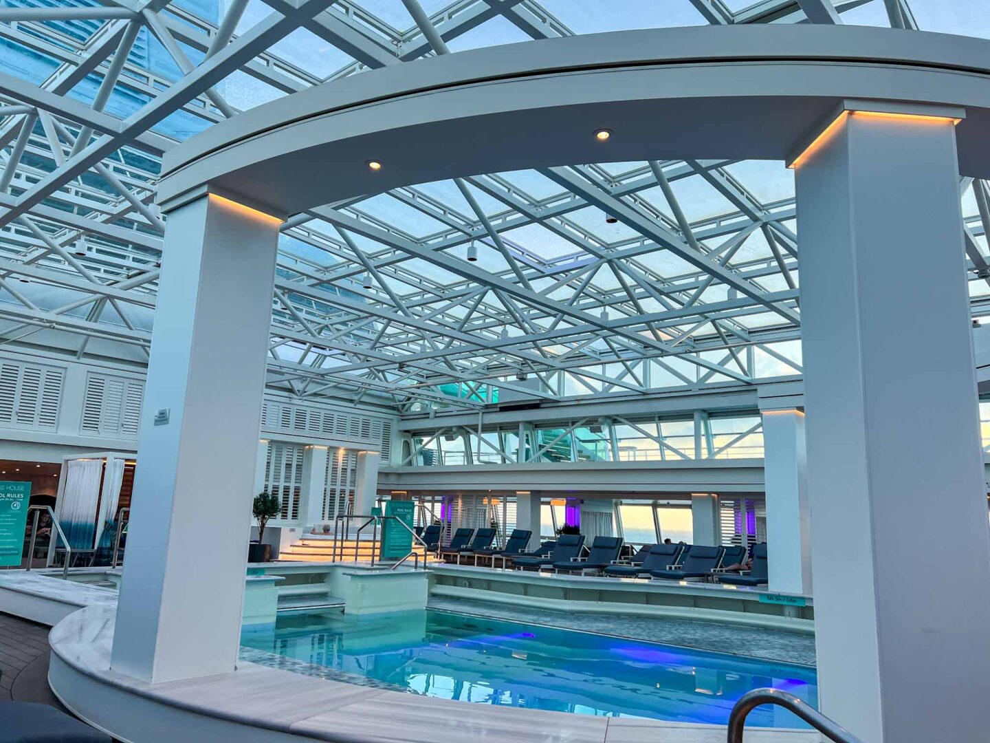 Tui cruise review, indoor pool onboard Marella Discovery 2