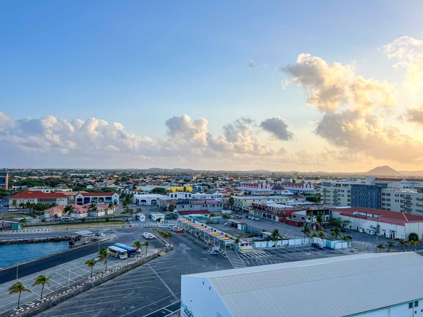 how to see islands on a Caribbean cruise, Aruba Oranjestad Port from ship - how to see islands on a Caribbean cruise, Aruba Oranjestad Port from ship