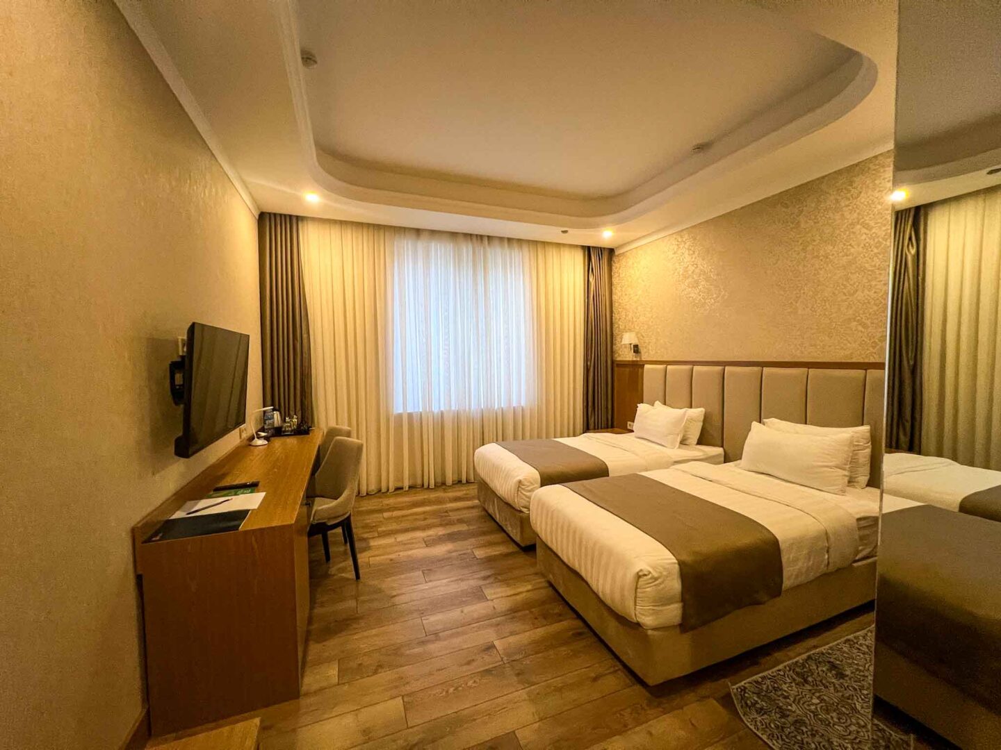halal travel in Uzbekistan, twin bedroom in Al Anwar hotel Tashkent - halal travel in Uzbekistan, twin bedroom in Al Anwar hotel Tashkent