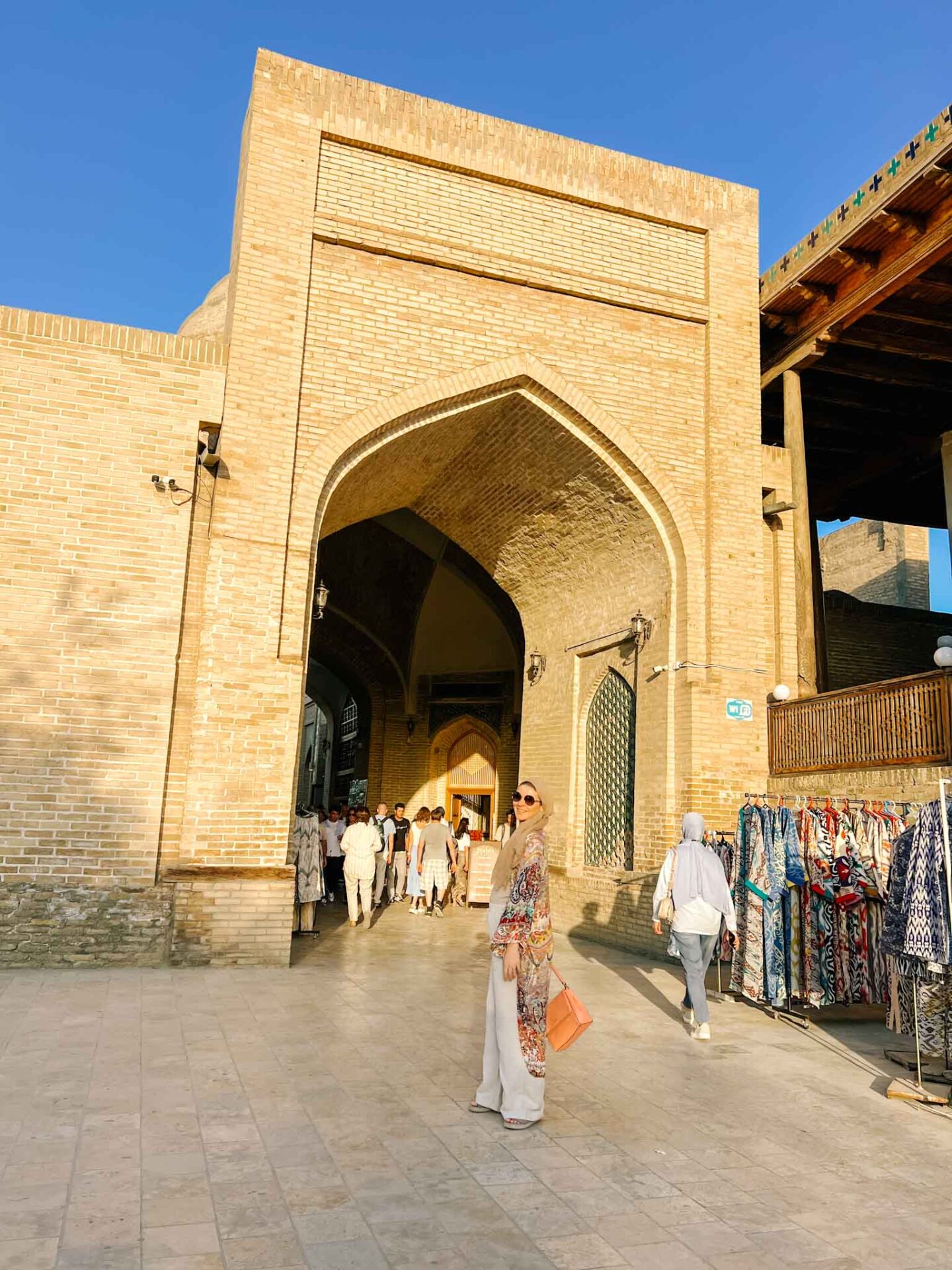 What to wear Uzbekistan, Ellie in old streets of Bukhara - What to wear Uzbekistan, Ellie in old streets of Bukhara