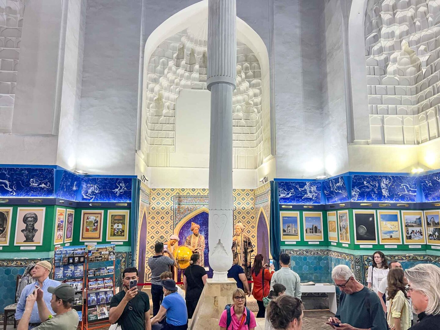 What to wear Uzbekistan, tourists inside Registan Square museum - What to wear Uzbekistan, tourists inside Registan Square museum