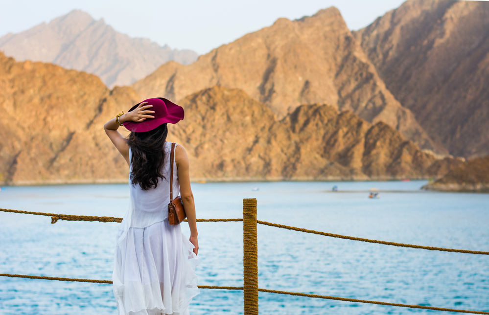 hatta day trip, women in white outfit in hatta - hatta day trip, women in white outfit in hatta
