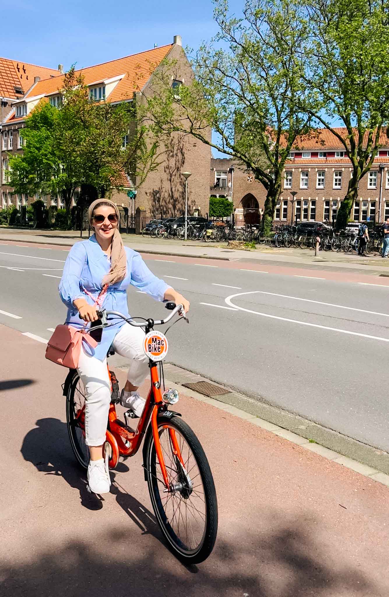 Things to do in Amsterdam Noord, Ellie on bike in Amsterdam Noord - Things to do in Amsterdam Noord, Ellie on bike in Amsterdam Noord