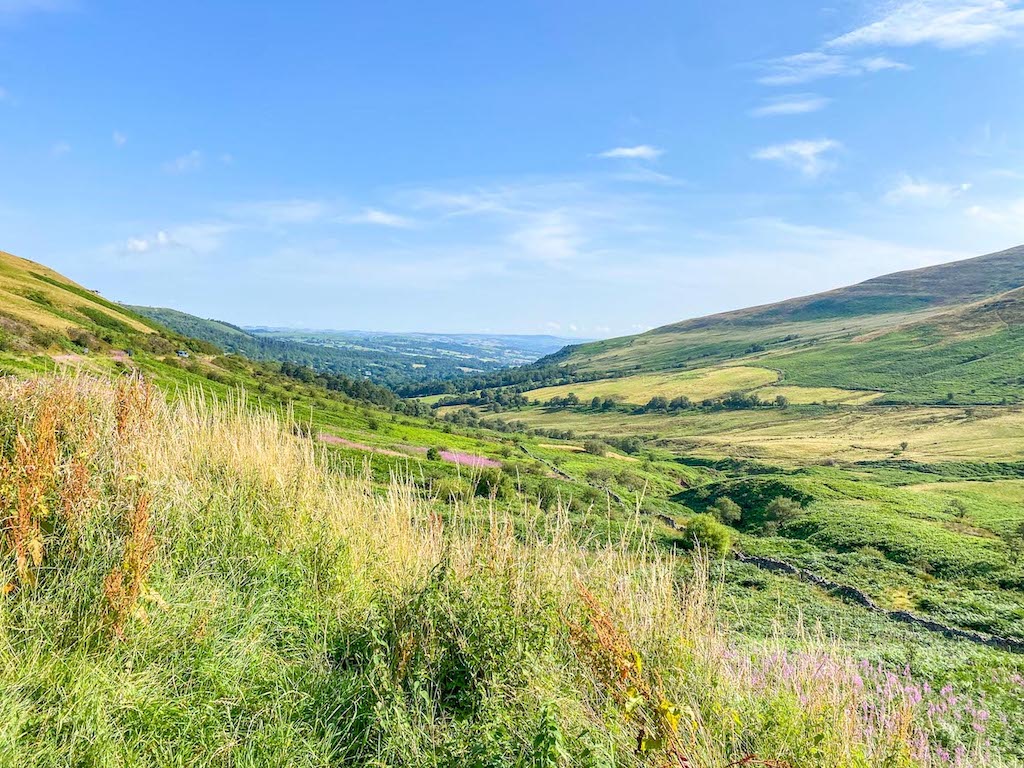 Day trips from Cardiff by train, fields in the Brecon Beacons - Day trips from Cardiff by train, fields in the Brecon Beacons