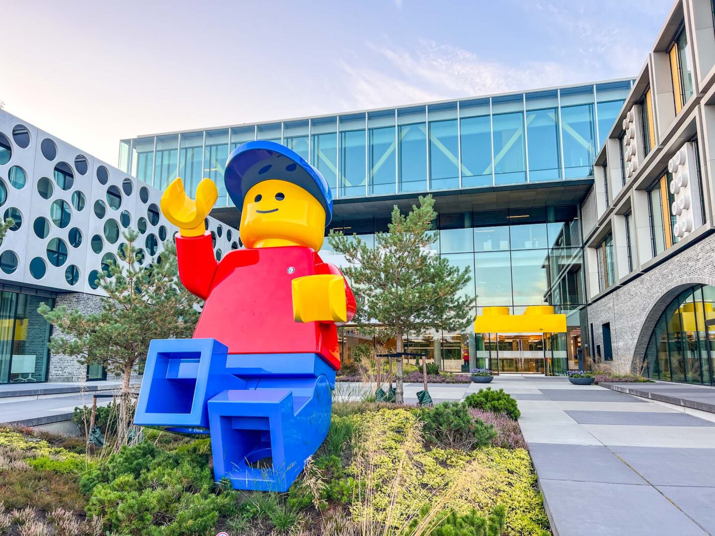 things to do in Billund, LEGO man outside LEGO offices - things to do in Billund, LEGO man outside LEGO offices