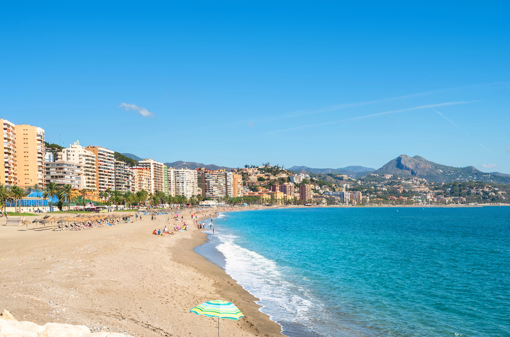 extreme day trips from Manchester airport, Malaga beach