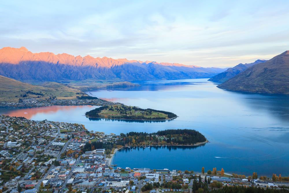 best countries to visit in July, winter view of Queenstown of above