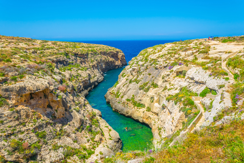 best countries to visit in July, sea view on Gozo island