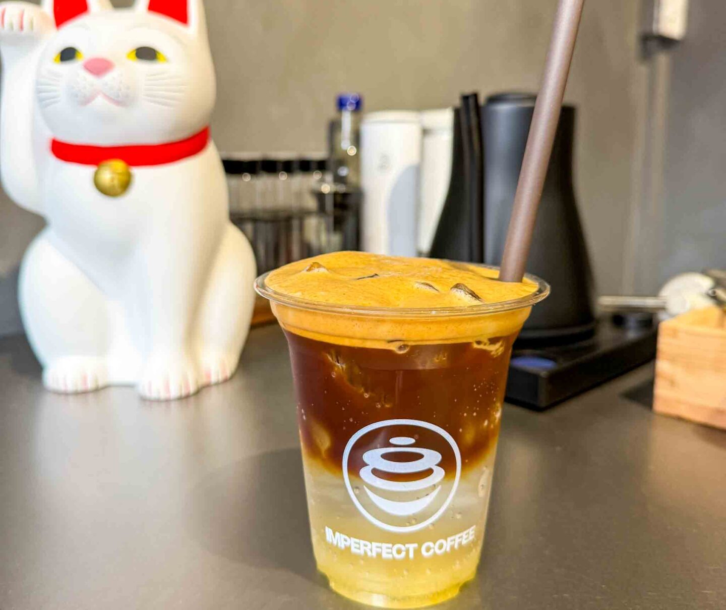 best coffee shops Altrincham, iced yuzu coffee from imperfect coffee