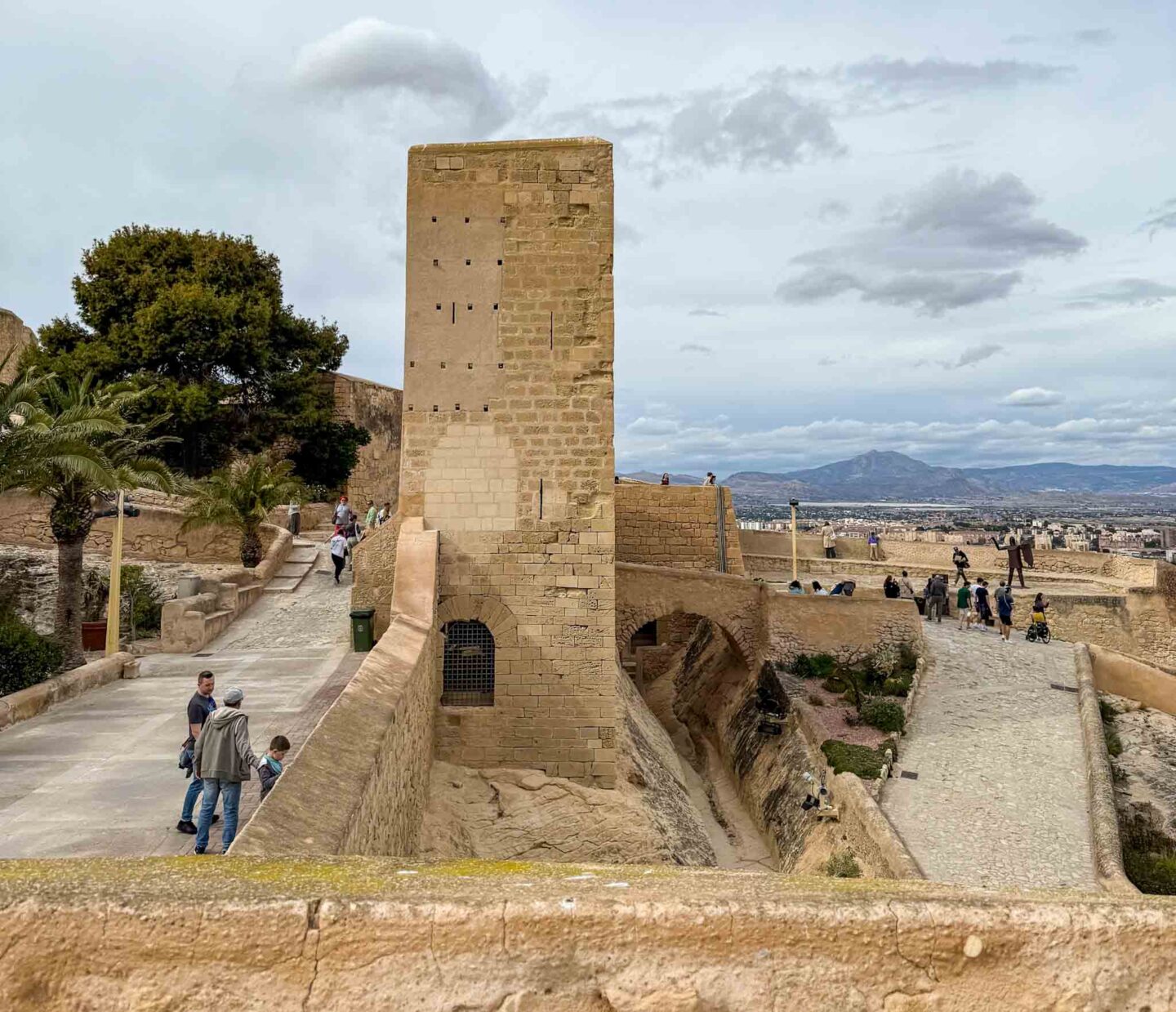 Alicante castle view from the top, Alicante with a baby