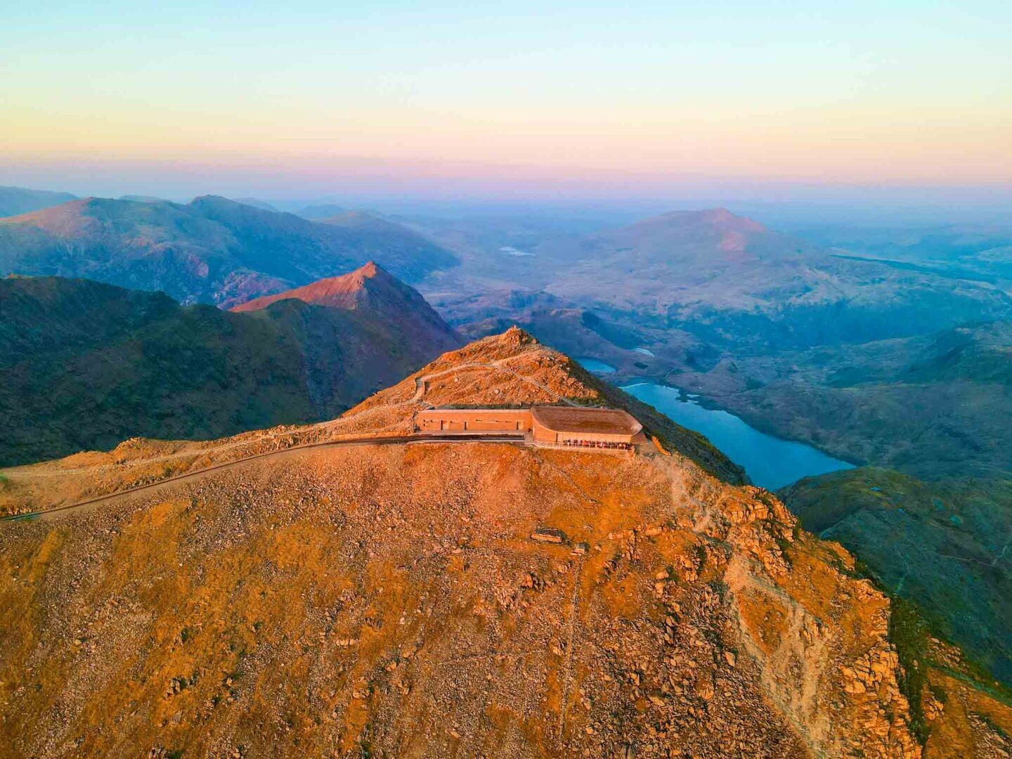 things to do in Snowdonia National Park, top of Yr Wyddfa, train station and cafe