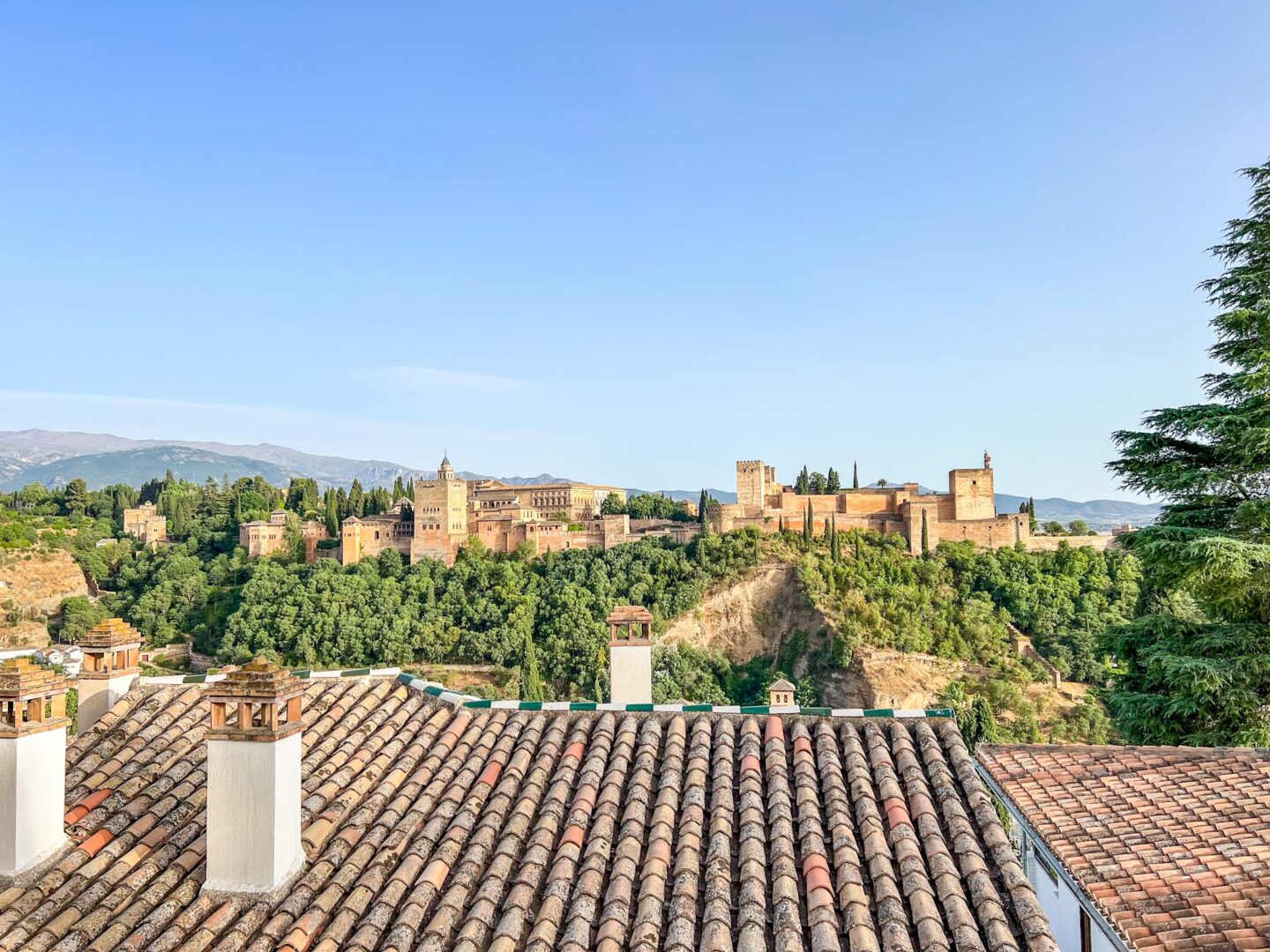 best countries to visit in June, Alhambra palace view in Granda,