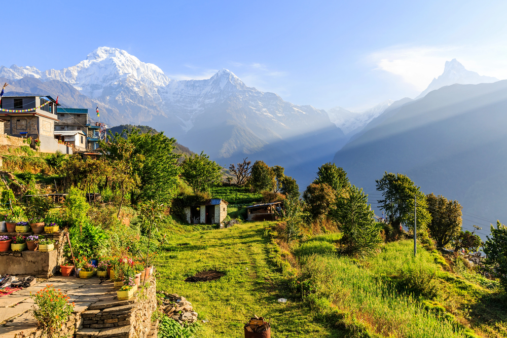 best places in asia to visit in may, best places to visit in asia in June, views of the Annapurna region 