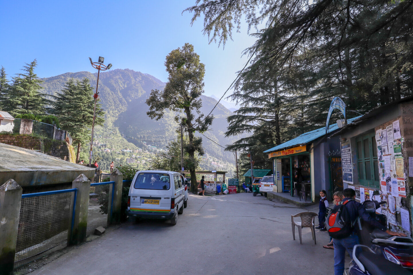 best places in asia to visit in may, best places to visit in asia in June, Dharamshala in the mountains with blue sky