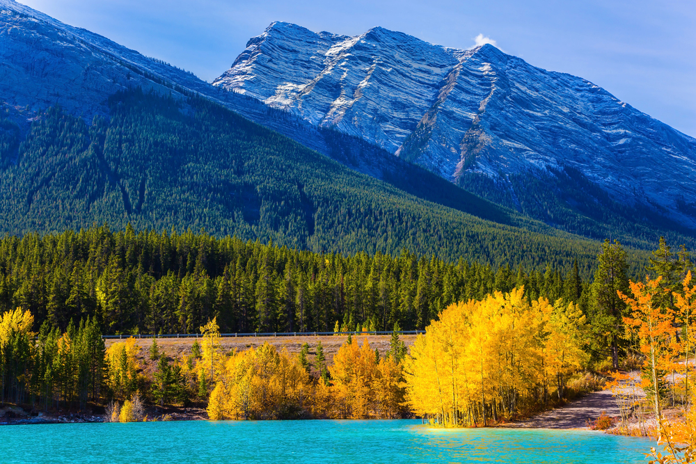 best countries to visit in September, Autumn colours in Canada by lake